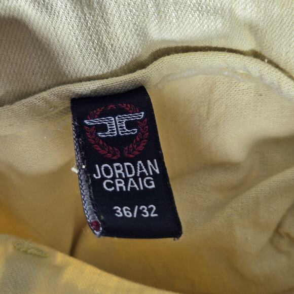 Jordan Craig Ross Fit Jeans 36x32 Yellow Distressed Skinny Taper Stretch Denim - Picture 5 of 13